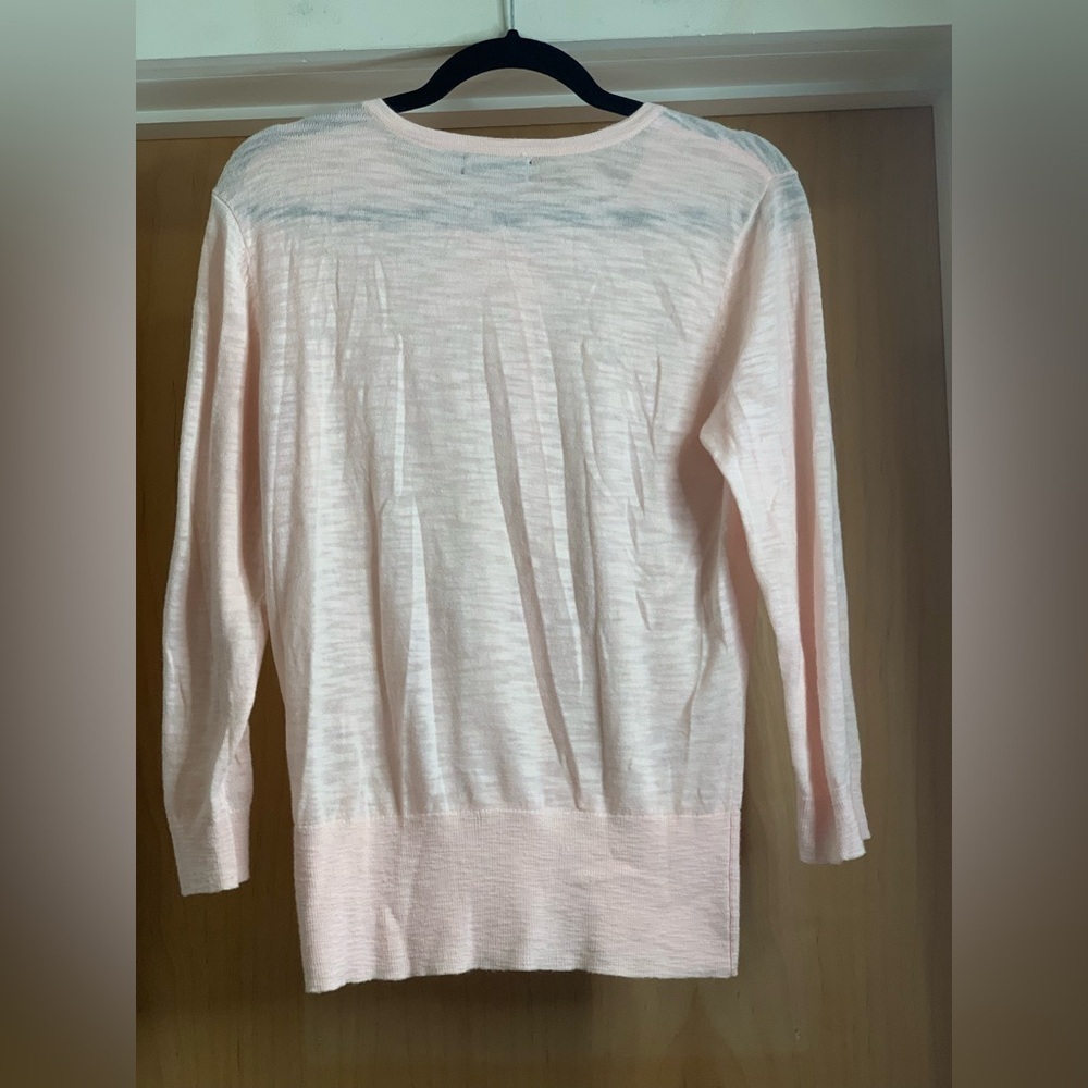 7th Avenue New York & Company Powder Pink Cardigan Sweater.   Size-Medium - Picture 2 of 3